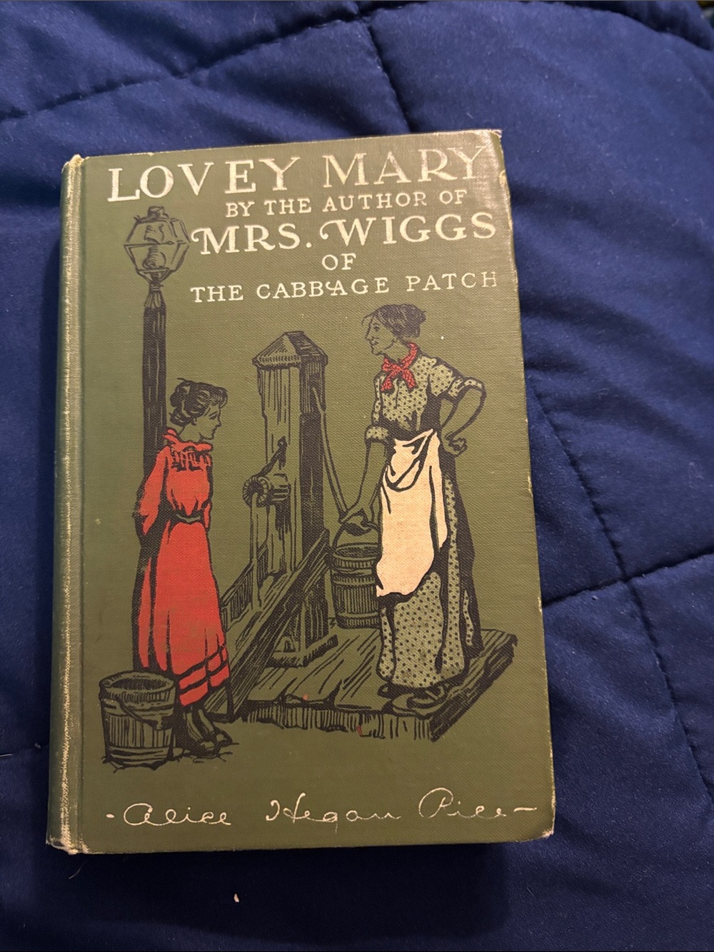 Lovey Mary Vintage Hardcover Book - Green and Red